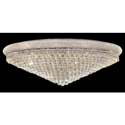 33 light polished chrome large crystal flush mount ceiling light dressed with crystal balls