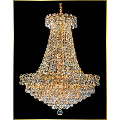 12 lights crystal chandelier in gold plated finish