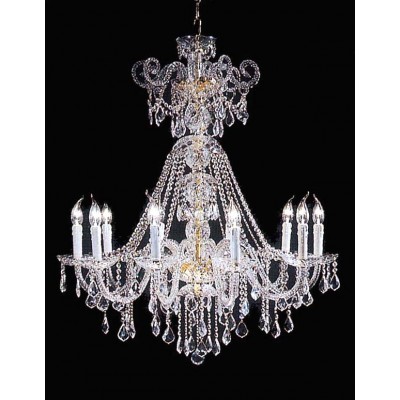 10 Lights Bohemian Crystal chandelier in gold plated finish