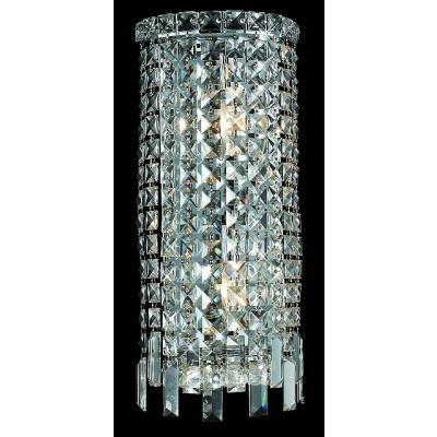 Contemporary Crystal Wall Sconce is dressed with Cut crystal