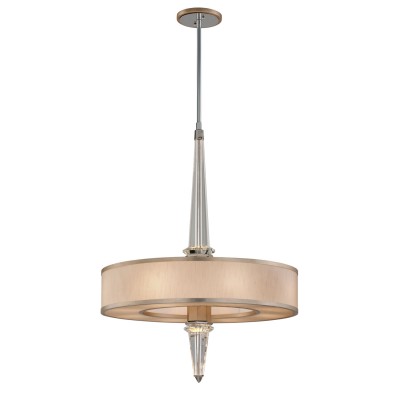 Tranquility Silver Leaf with Polished Stainless Accents Eight-Light LED Pendant