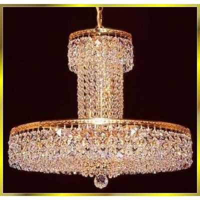 10 lights crystal chandelier in gold plated finish