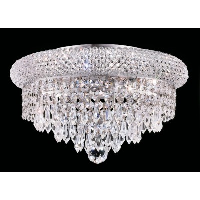 6 light polished chrome mini crystal flush mount ceiling light