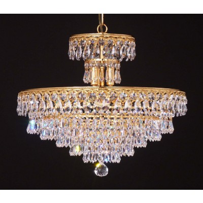 9 lights crystal chandelier in gold plated finish
