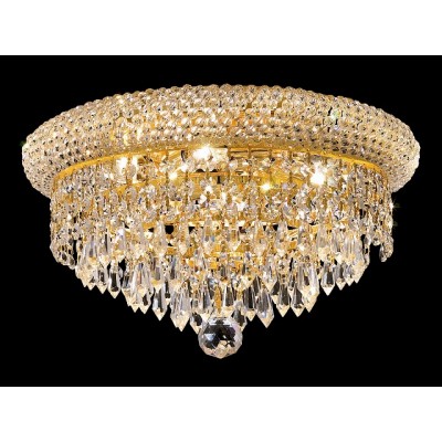 6 light gold plated mini crystal flush mount ceiling light