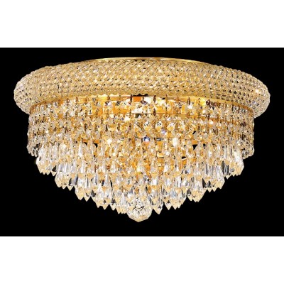 8 light gold plated mini crystal flush mount ceiling light