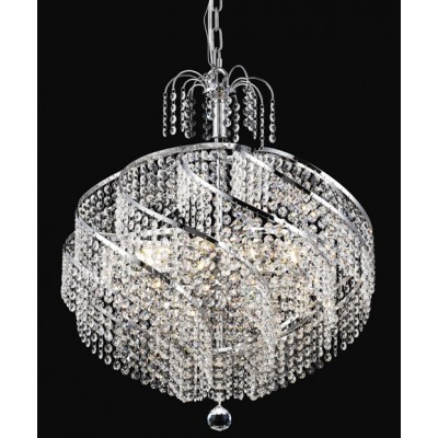 10 Light Spiral Crystal Chandelier chrome plated