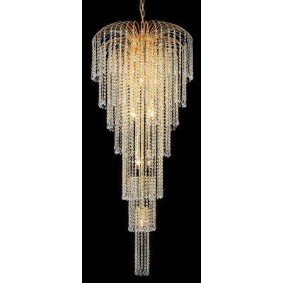 11 Lights crystal chandelier in gold finish