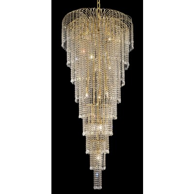 15 Lights crystal chandelier in gold finish