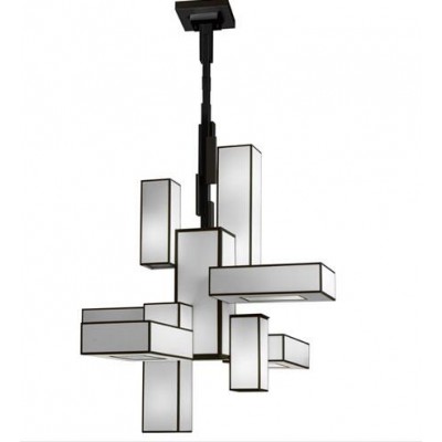 2-Light Chandelier in Black Satin Lacquer Finish