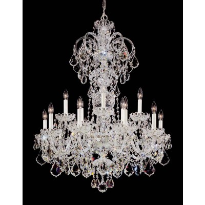 15 Lights Bohemian Crystal chandelier in polished chrome finish