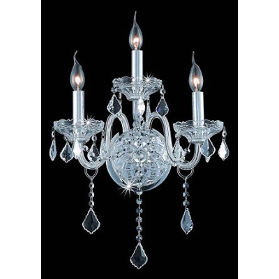Traditional 3 light Wall Sconce in polished chrome finish