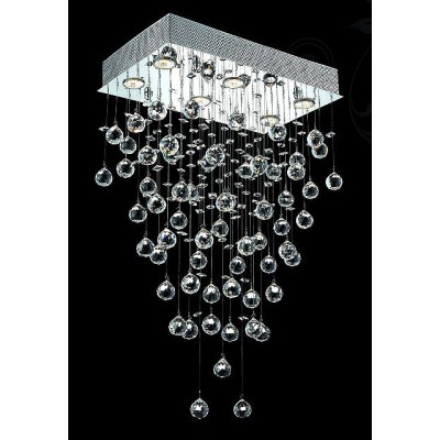 polished chrome Contemporary Crystal Chandelier droped with crystal balls 