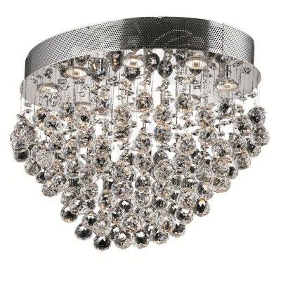  Galaxy Chrome Eight-Light 16-Inch Flush Mount with Royal Cut Clear Crystal