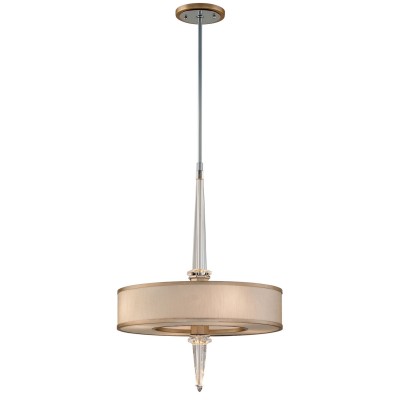 Tranquility Silver Leaf with Polished Stainless Accents Four-Light LED Pendant