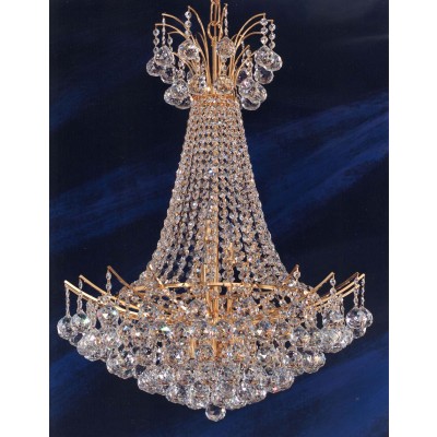 12 lights crystal chandelier in gold plated finish