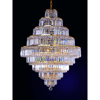 18 lights crystal chandelier in gold plated finish