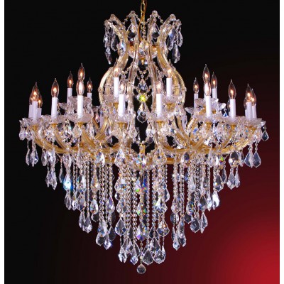 31 Lights Maria Theresa crystal chandelier dressed with clear crystals