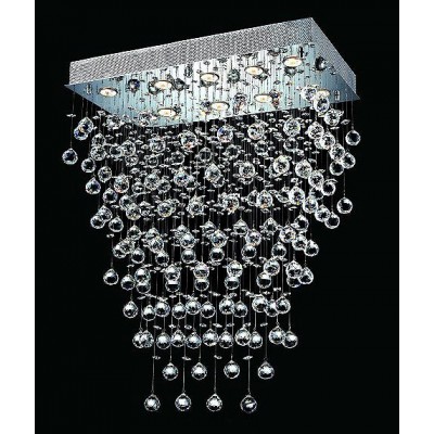polished chrome Contemporary Crystal Chandelier droped with crystal balls