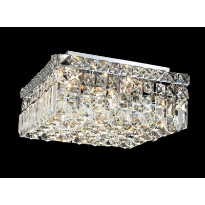 4 Light contemporary ceiling light dressed with crystal balls