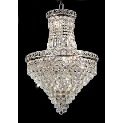 12 Light chrome crystal chandelier dress with crystal ball