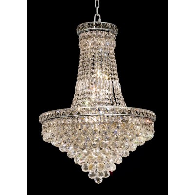 22 Light chrome crystal chandelier dress with crystal ball