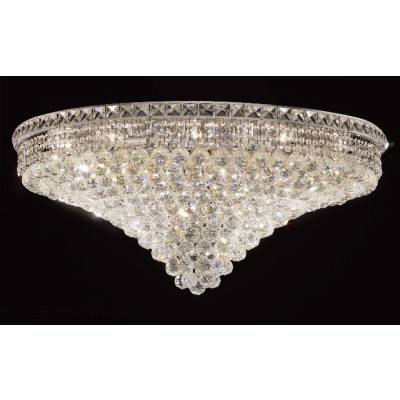 21 light polished chrome crystal flush mount ceiling light dressed with crystal balls