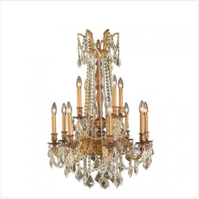 Gold Twelve-Light Chandelier