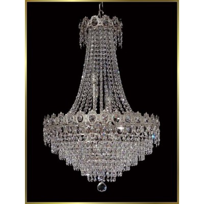 12 lights crystal chandelier in polished chrome finish