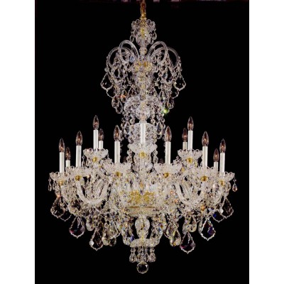 18 Lights Bohemian Crystal chandelier in gold plated finish