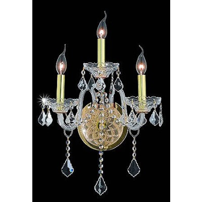 Traditional 3 light Wall Sconce in gold plated finish