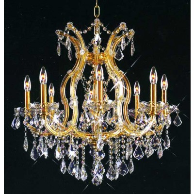 Gold plated Maria Theresa chandelier dressed with chinese number one crystal 