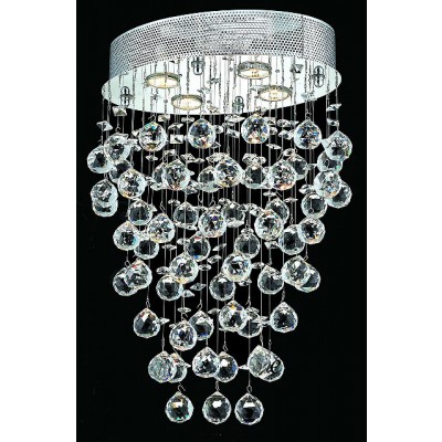 polished chrome Contemporary Crystal Chandelier droped with crystal balls