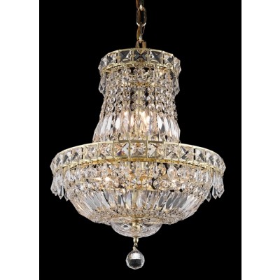 6 Light gold crystal chandelier gold plated