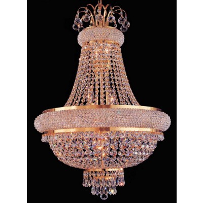 12 lights crystal chandelier in gold plated finish