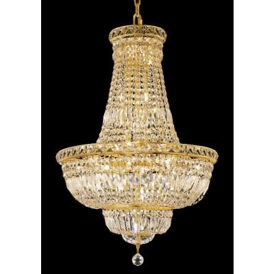  22 Light gold crystal chandelier gold plated