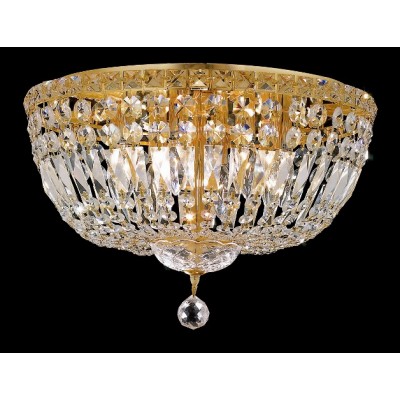 8 light crystal flush mount ceiling lamp with gold finish