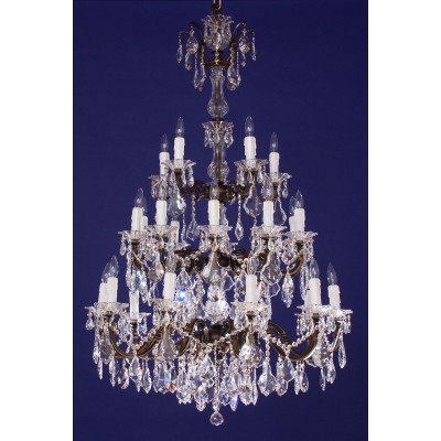 25 lights crystal chandelier in Antique Bronze finish