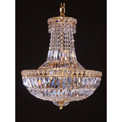 8 lights crystal chandelier in gold plated finish