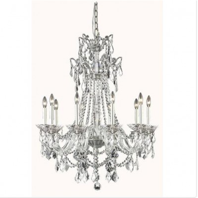 Pewter 10-Light Chandelier with Swarovski Elements Crystal