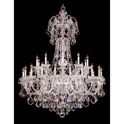 30 Lights Bohemian Crystal chandelier in polished chrome finish