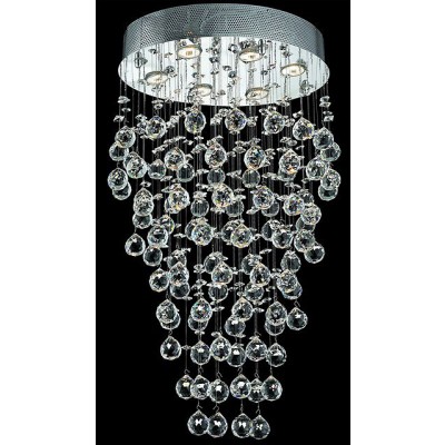 polished chrome Contemporary Crystal Chandelier droped with crystal balls