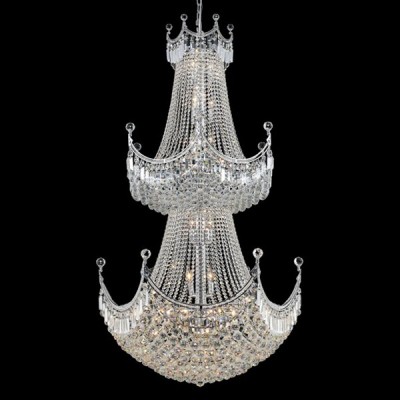 Polished chrome 36 Light large crystal Chandelier