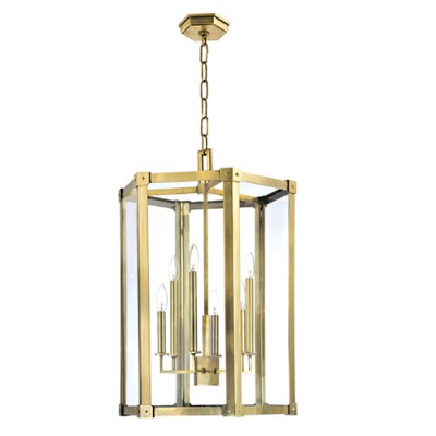 Aged Brass Six-Light Pendant