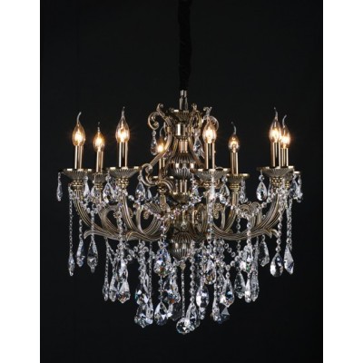 Gold plated 8 Light Zinc Alloy crystal Chandelier