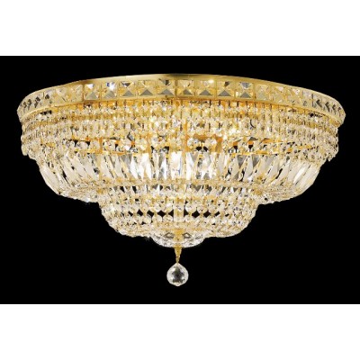 12 light crystal flush mount ceiling lamp with gold finish