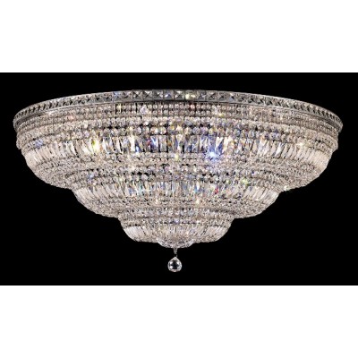 33 light large crystal flush mount ceiling light with chrome finish