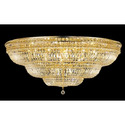 33 light large crystal flush mount ceiling light with gold finish