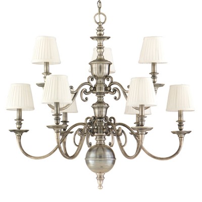 Nickel Nine-Light Chandelier