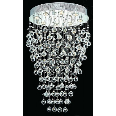 polished chrome Contemporary Crystal Chandelier droped with crystal balls